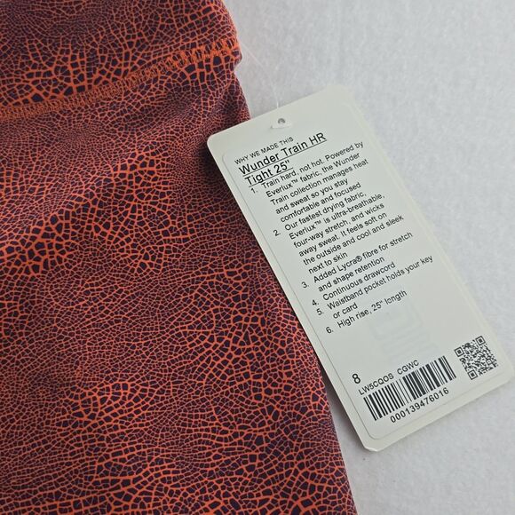 Lululemon Athletica NWT Wunder Train High-rise Tight 25" Vintage Orange Sz 8 - Picture 5 of 10